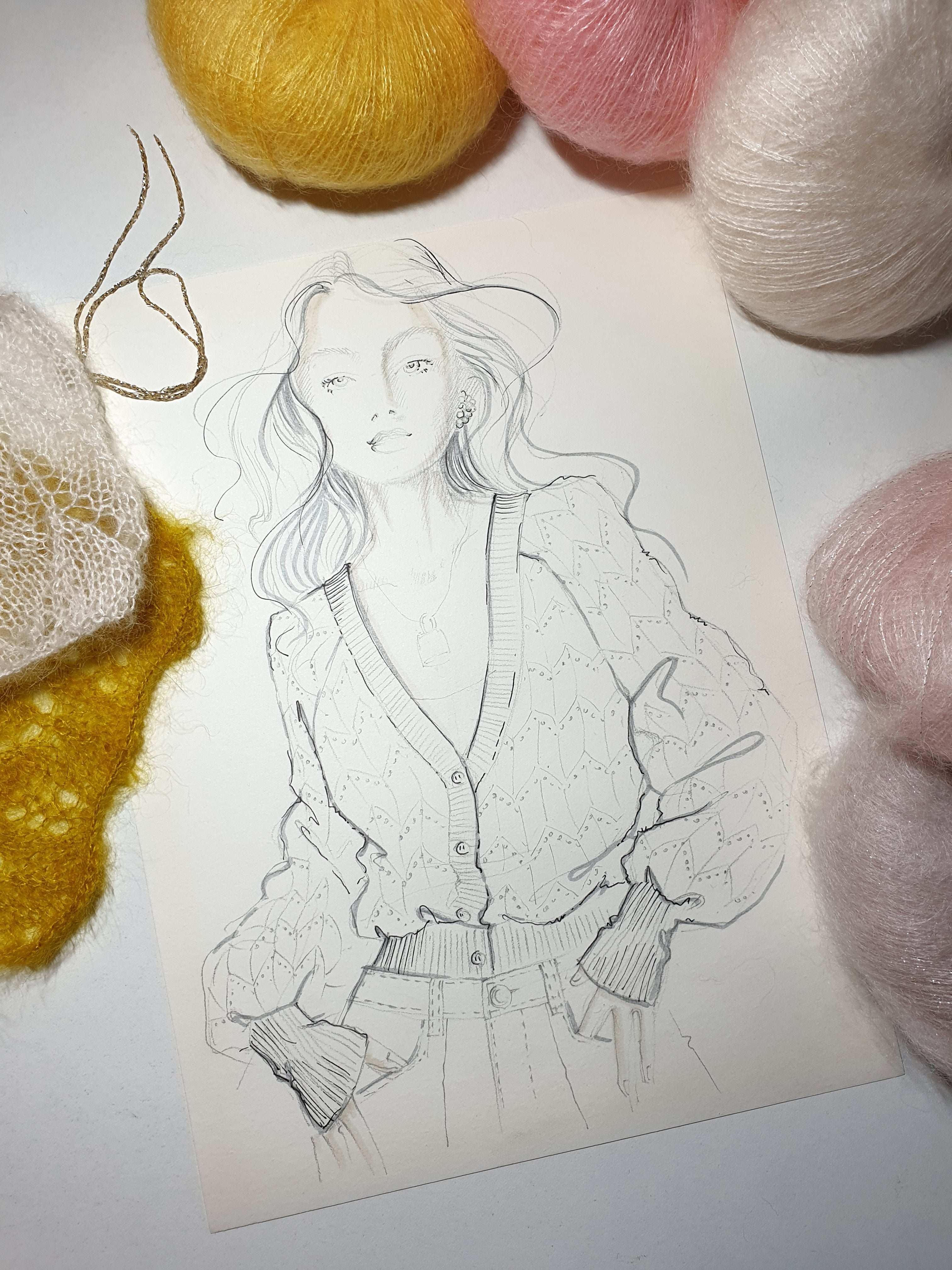 Annyblatt Maya gilet traforato kit mohair Naturale S