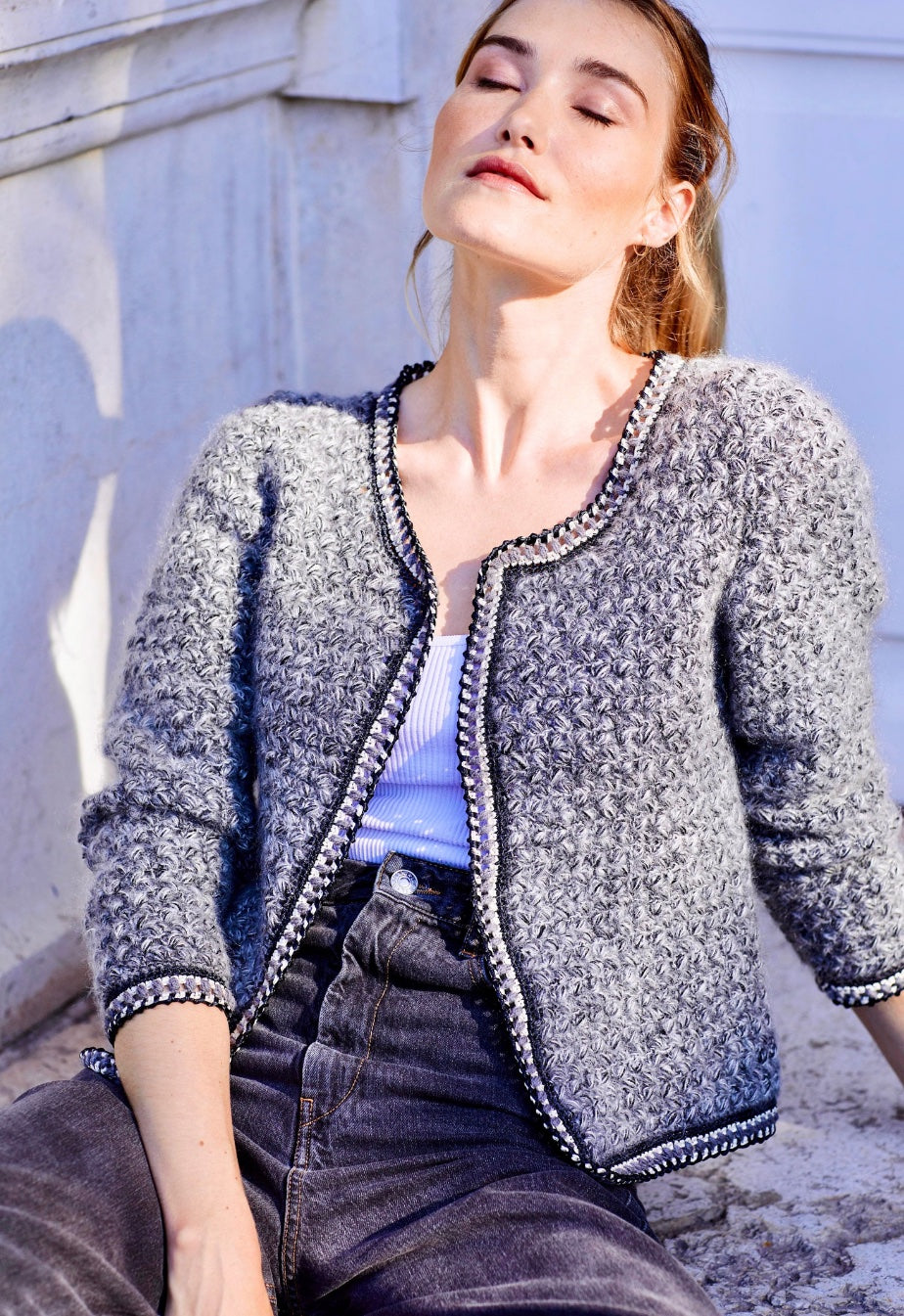 Annyblatt Barbara kit giacca uncinetto mohair e seta