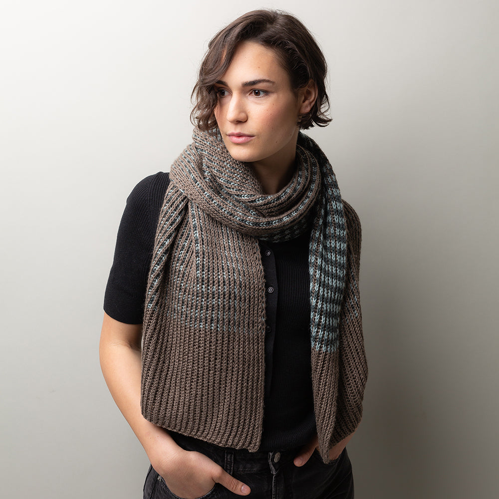 Pascuali Color Echo sciarpa schema maglia brioche 168 cm