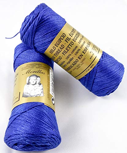Morillas Zepelines Ne 8/2 cotone perlato blu 10 x2 tinta unita
