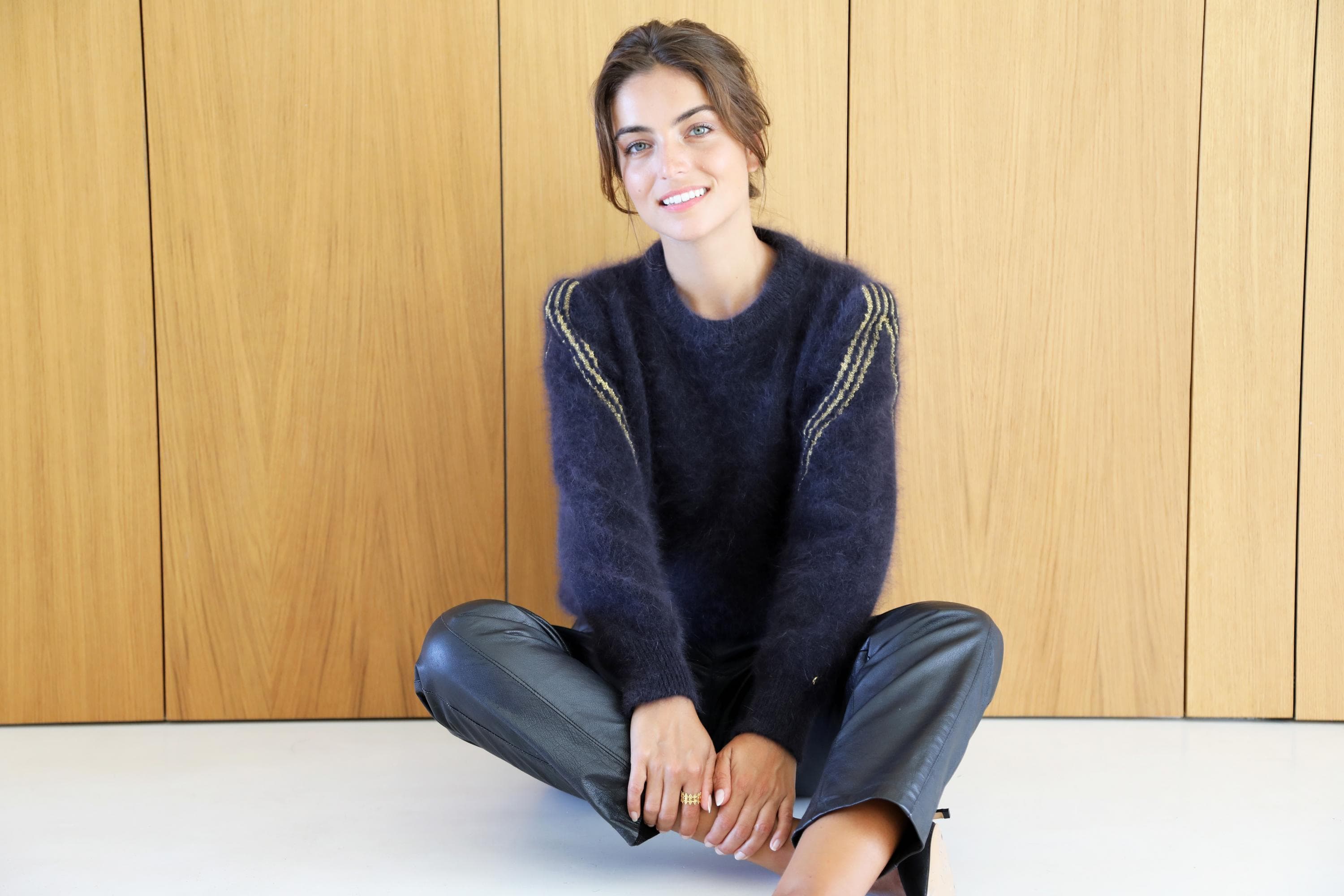Anny Blatt Mona kit maglia pull angora nero oro