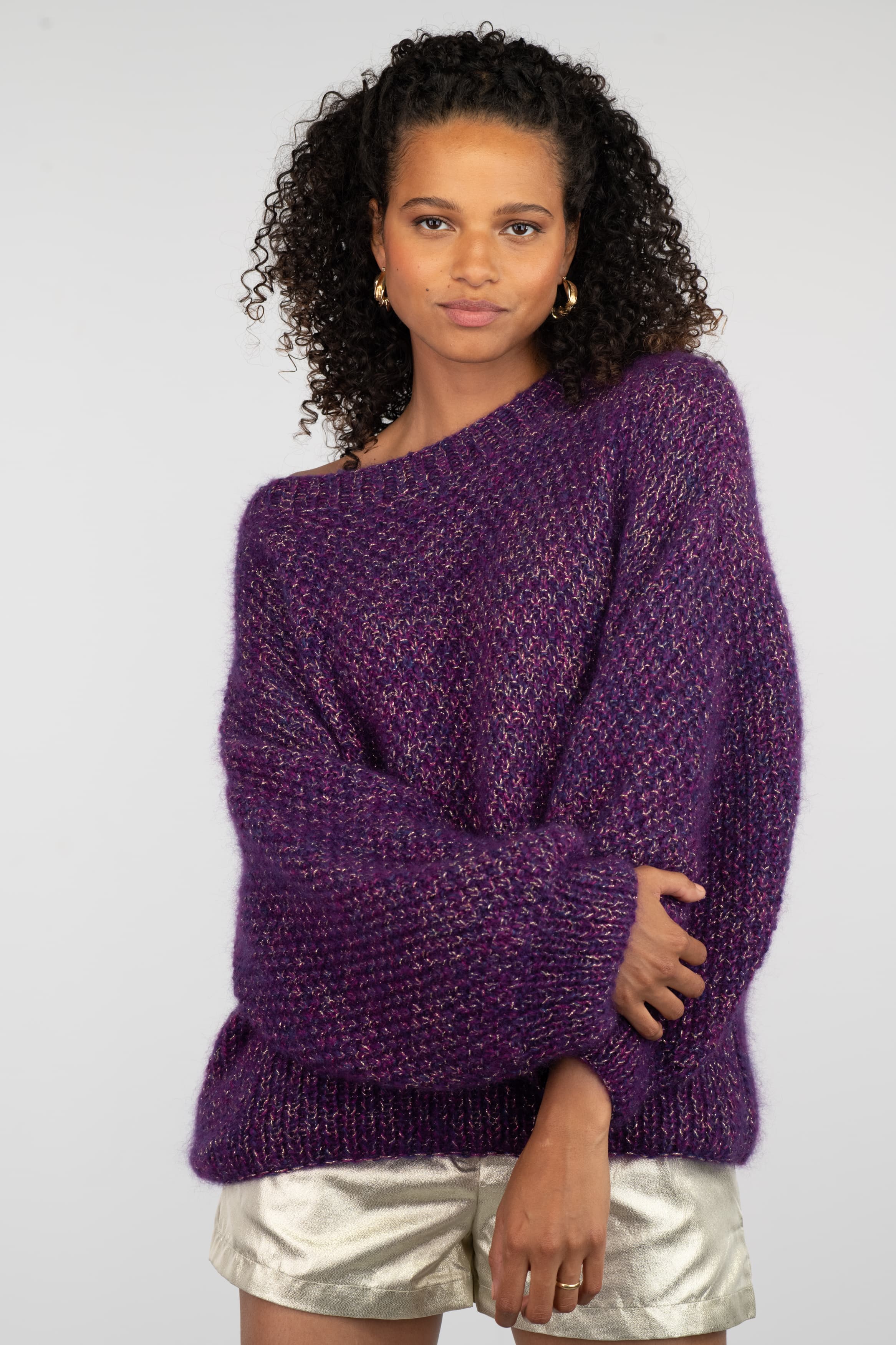 Annyblatt Betty kit maglia pullover mohair violine