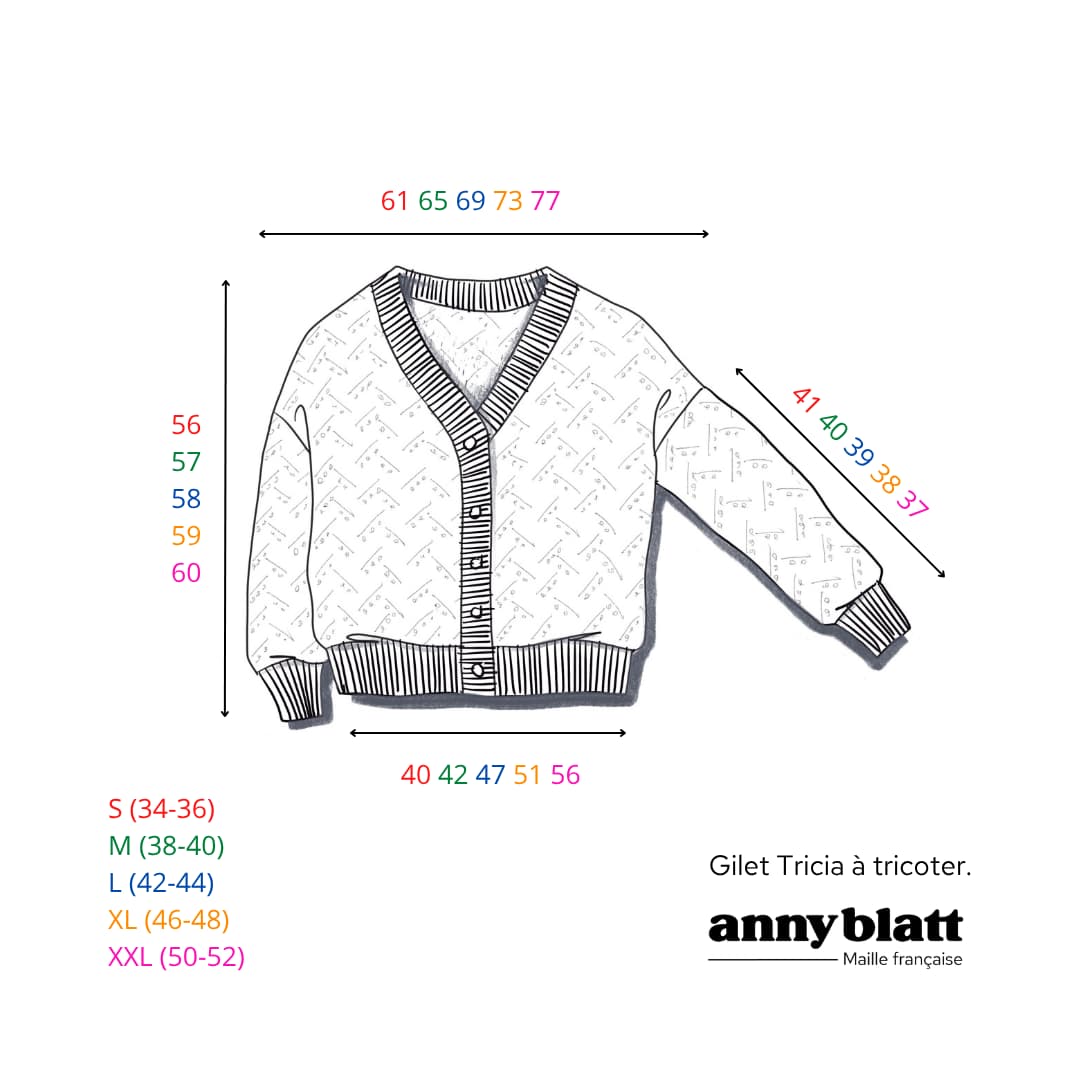 Annyblatt Tricia kit maglia gilet traforato merinos