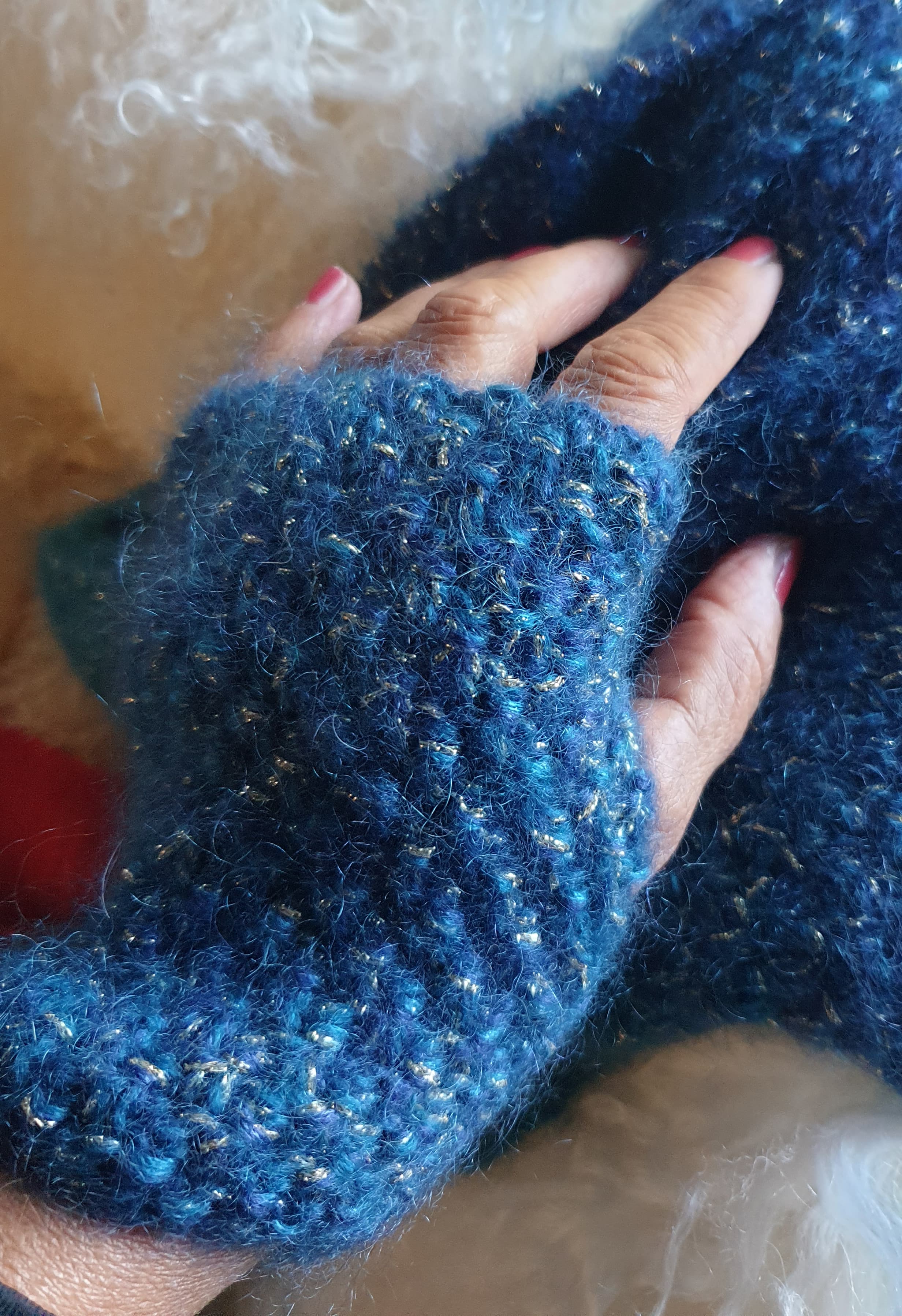 Anny Blatt Méribel kit maglia mitene oceano