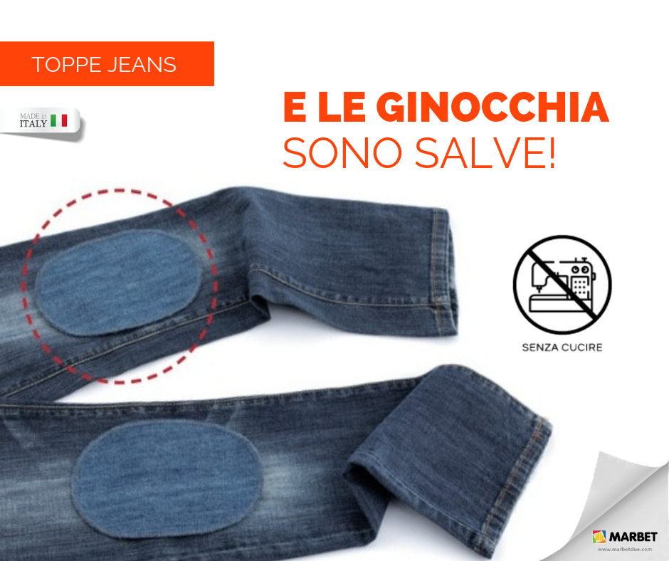 Il Filo di Arianna toppe jeans termoadesive bianco piccola 2 pezzi