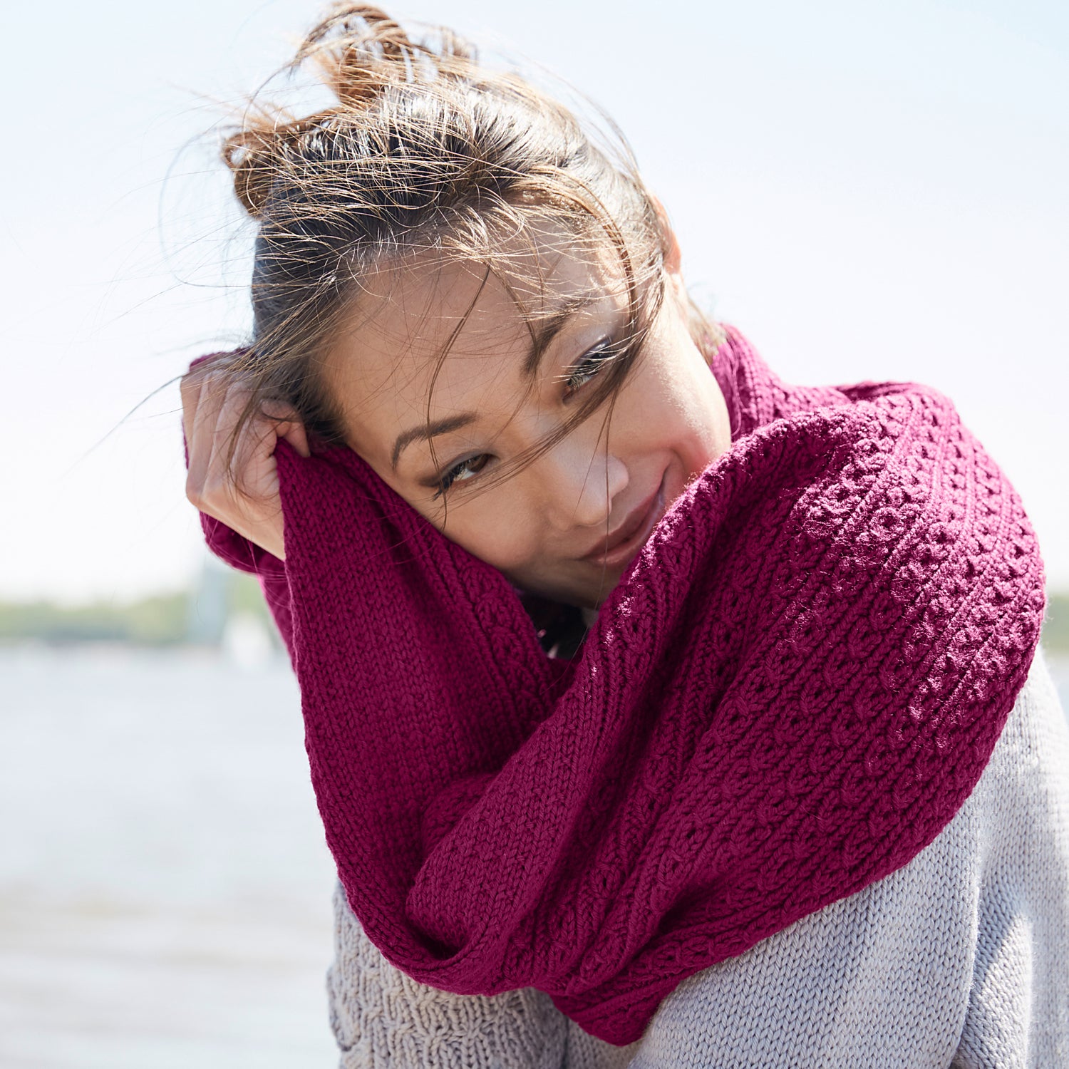 Rosy Green Wool Toco schema loop sciarpa bicolore download