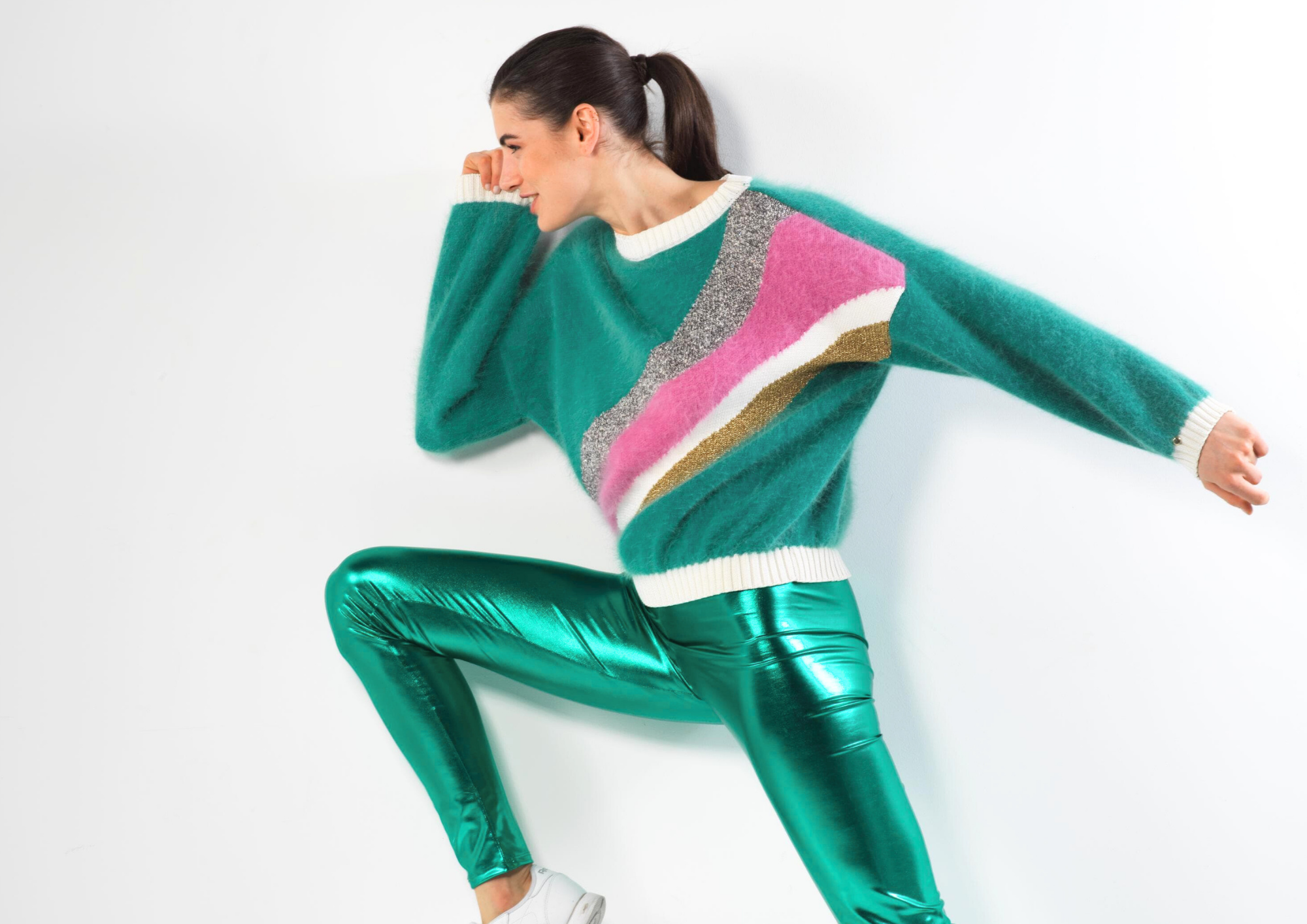 Anny Blatt Gloria maglione angora menta