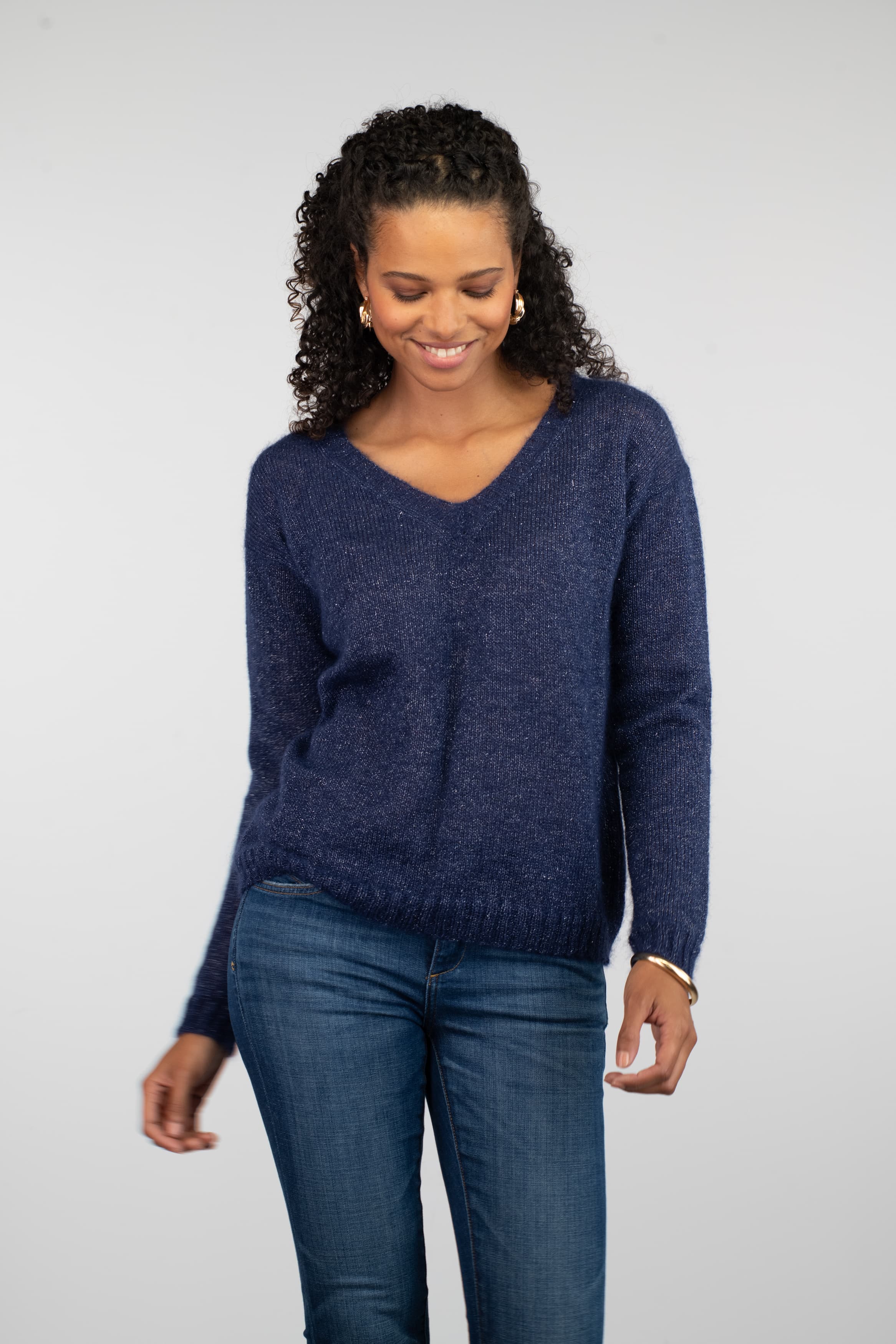 Anny Blatt Sirius Olympe kit maglione scollo V mohair