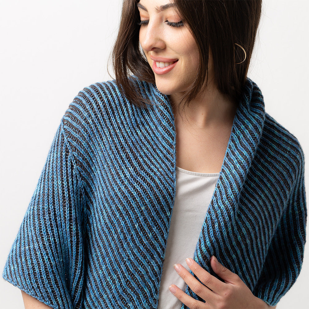 Pascuali Twisted Trapeze pattern maglia stola brioche