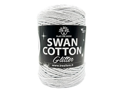 Il Filo di Arianna Swan Cotton Glitter cordino nero 01 250 g