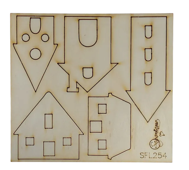 Il Filo di Arianna Sagomiamo SFL254 Casette Sagome Legno 4-11 cm