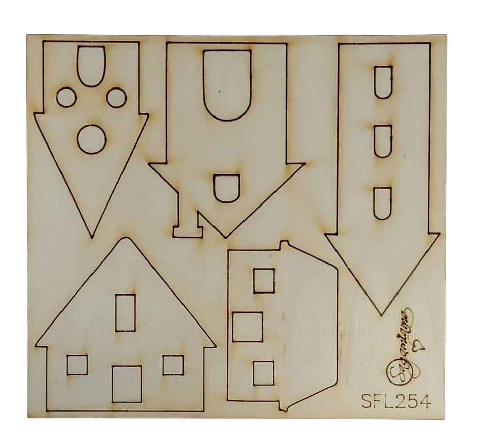 Il Filo di Arianna Sagomiamo SFL254 Casette Sagome Legno 4-11 cm