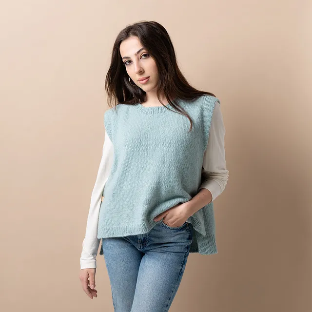 Pascuali Velvety Throw slipover schema gilet bottoni
