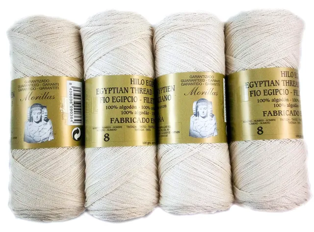 Morillas Zepelines Ne 8/2 filo cotone perlé ecrù 4x100 g