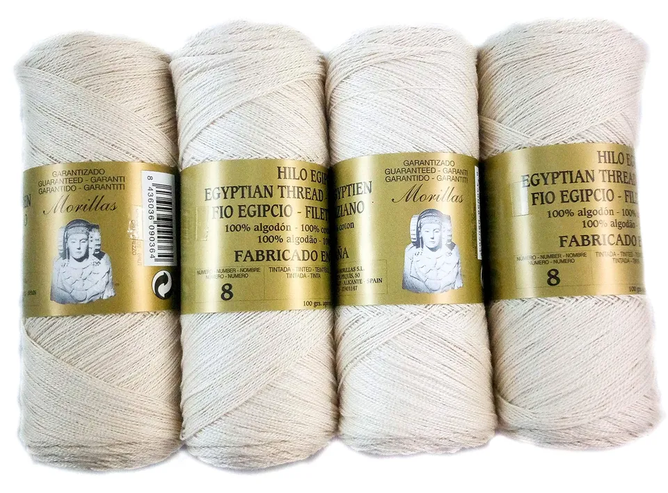 Morillas Zepelines Ne 8/2 filo cotone perlé ecrù 4x100 g