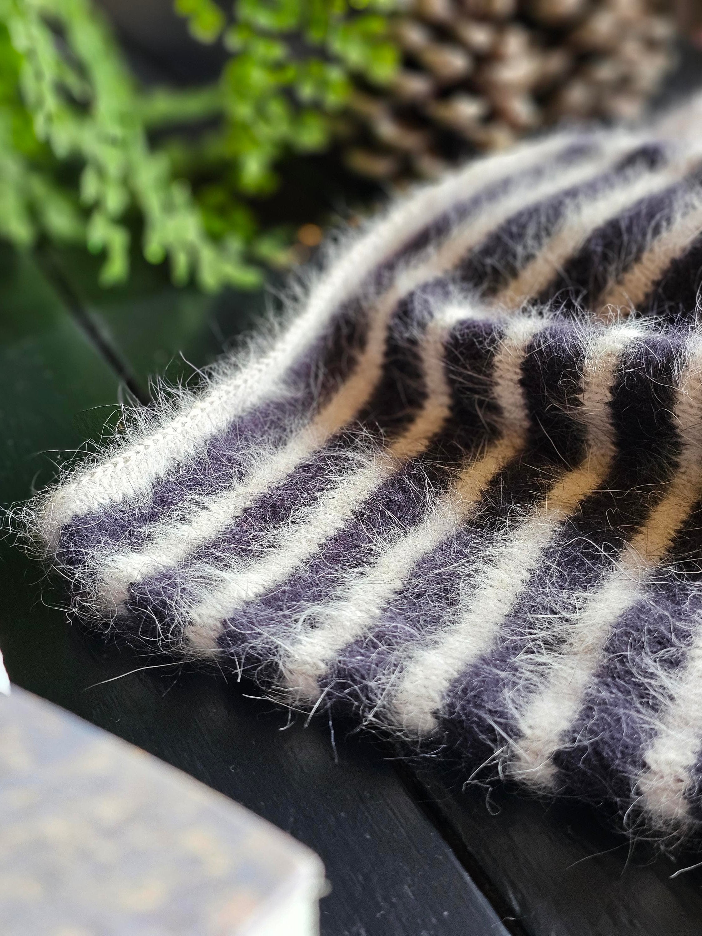 Annyblatt Montana kit scaldacollo angora nero e dune