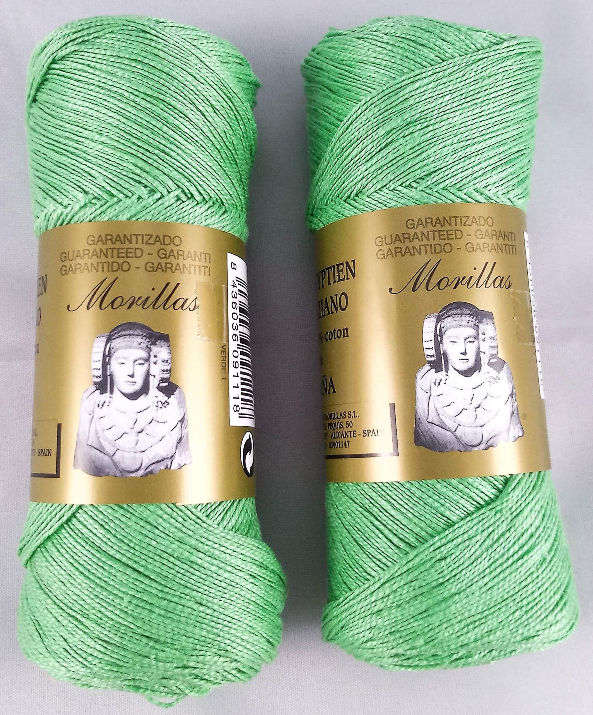 Morillas Zepelines Ne 12/2 cotone perlato verde 1 2x75 g tinta unita