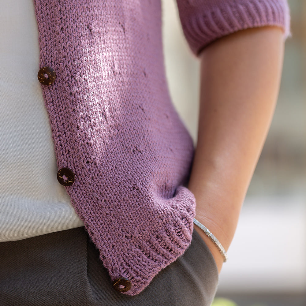 Pascuali Button Blouse schema maglia traforata cotone