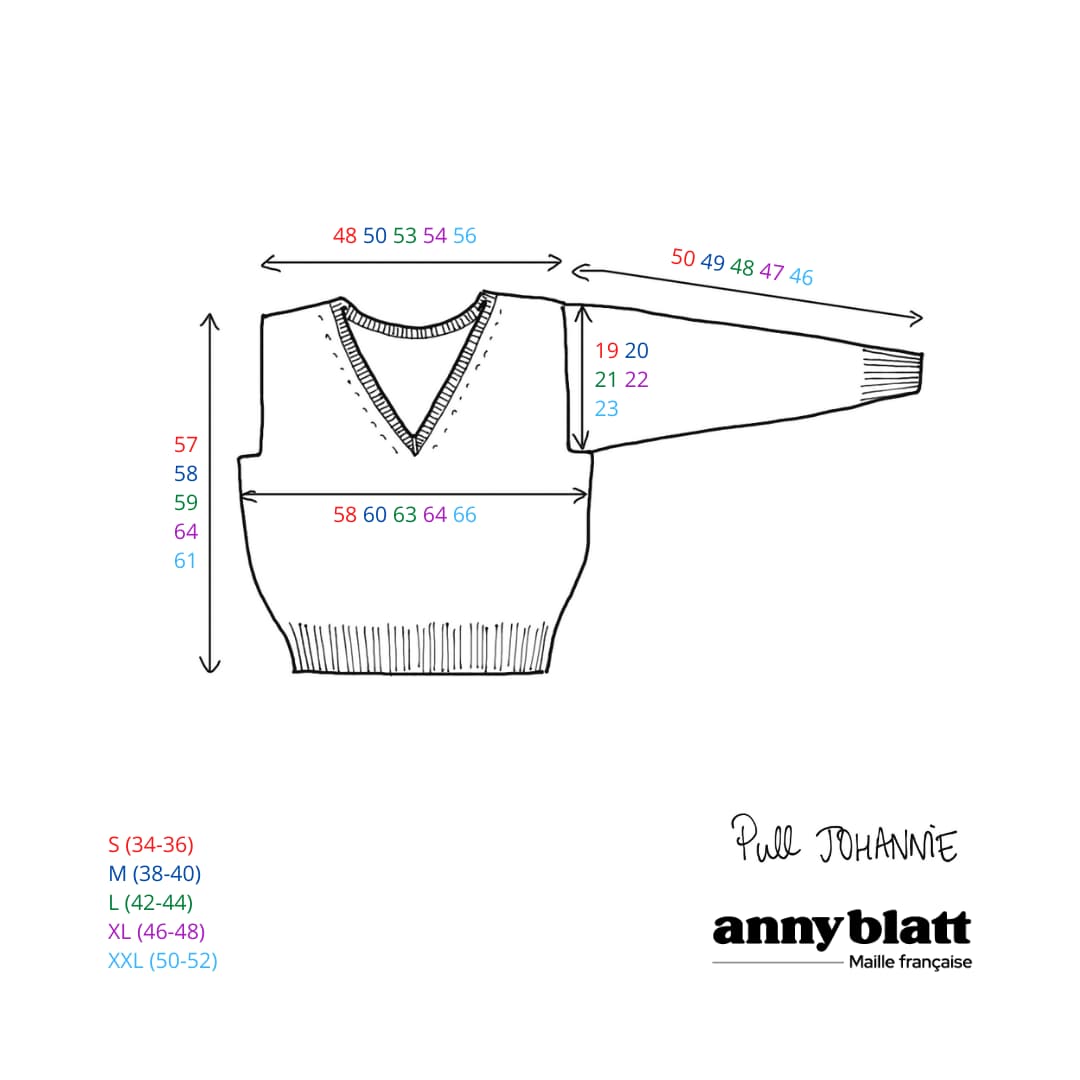 Annyblatt Johannie kit maglia pullover scollo V glicine