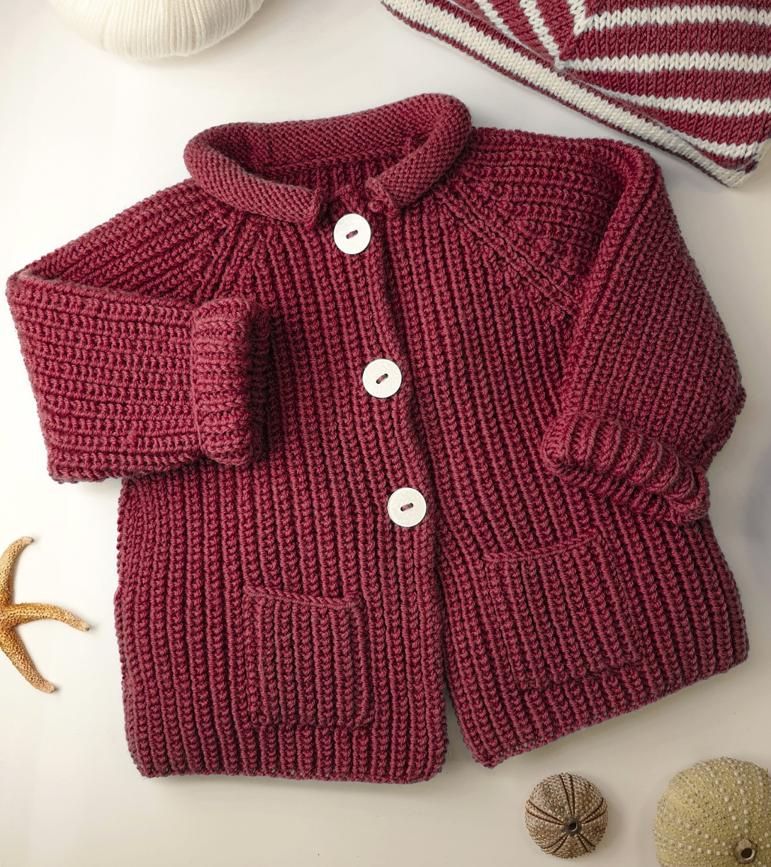 Annyblatt Acajou giubbottino bebè kit maglia taglia 1 merino