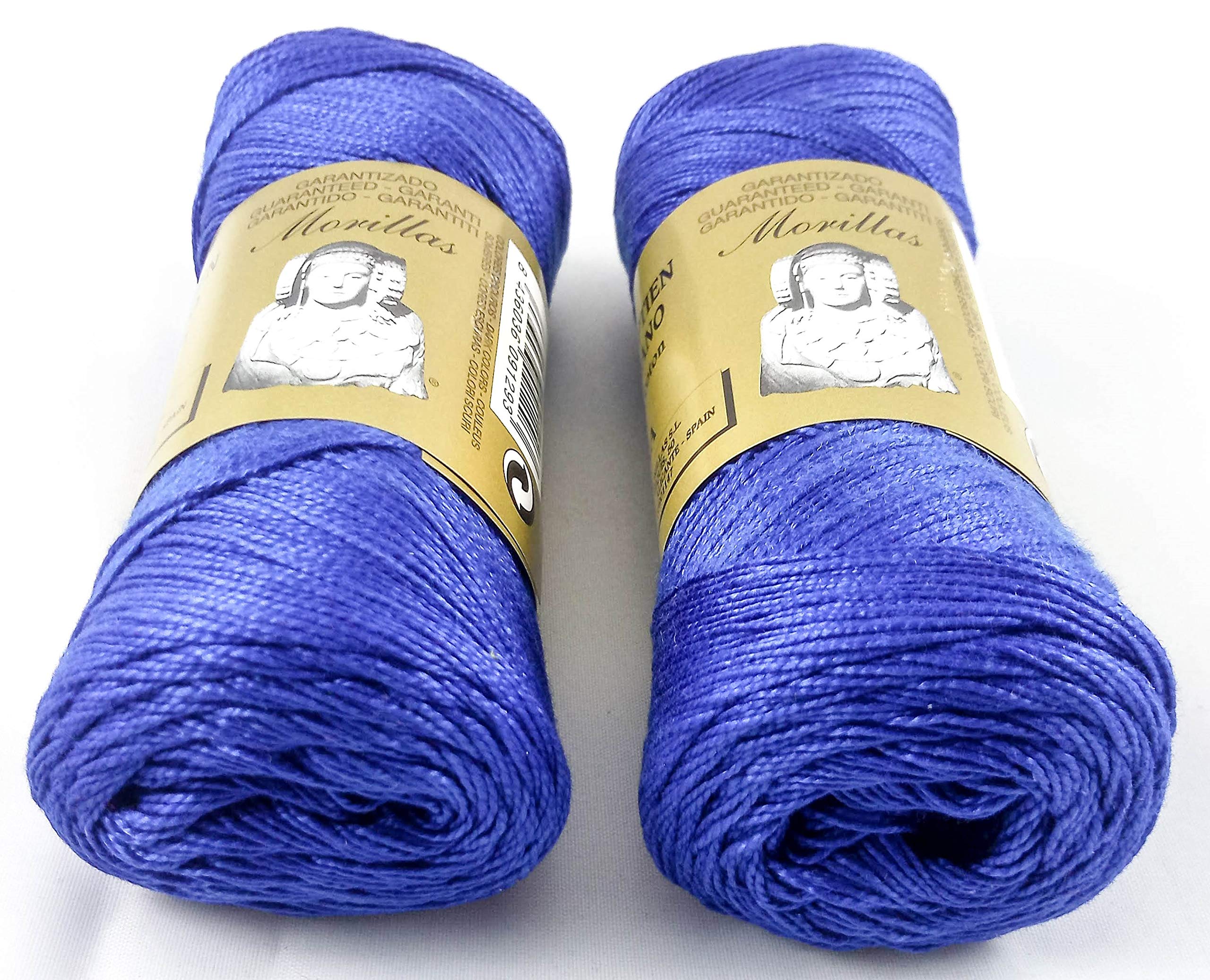 Morillas Zepelines Ne 8/2 cotone perlato blu 10 x2 tinta unita