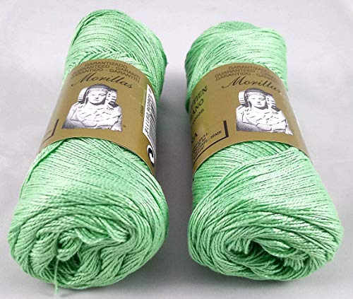 Morillas Zepelines Ne 8/2 cotone perlato verde 1 x2 tinta unita