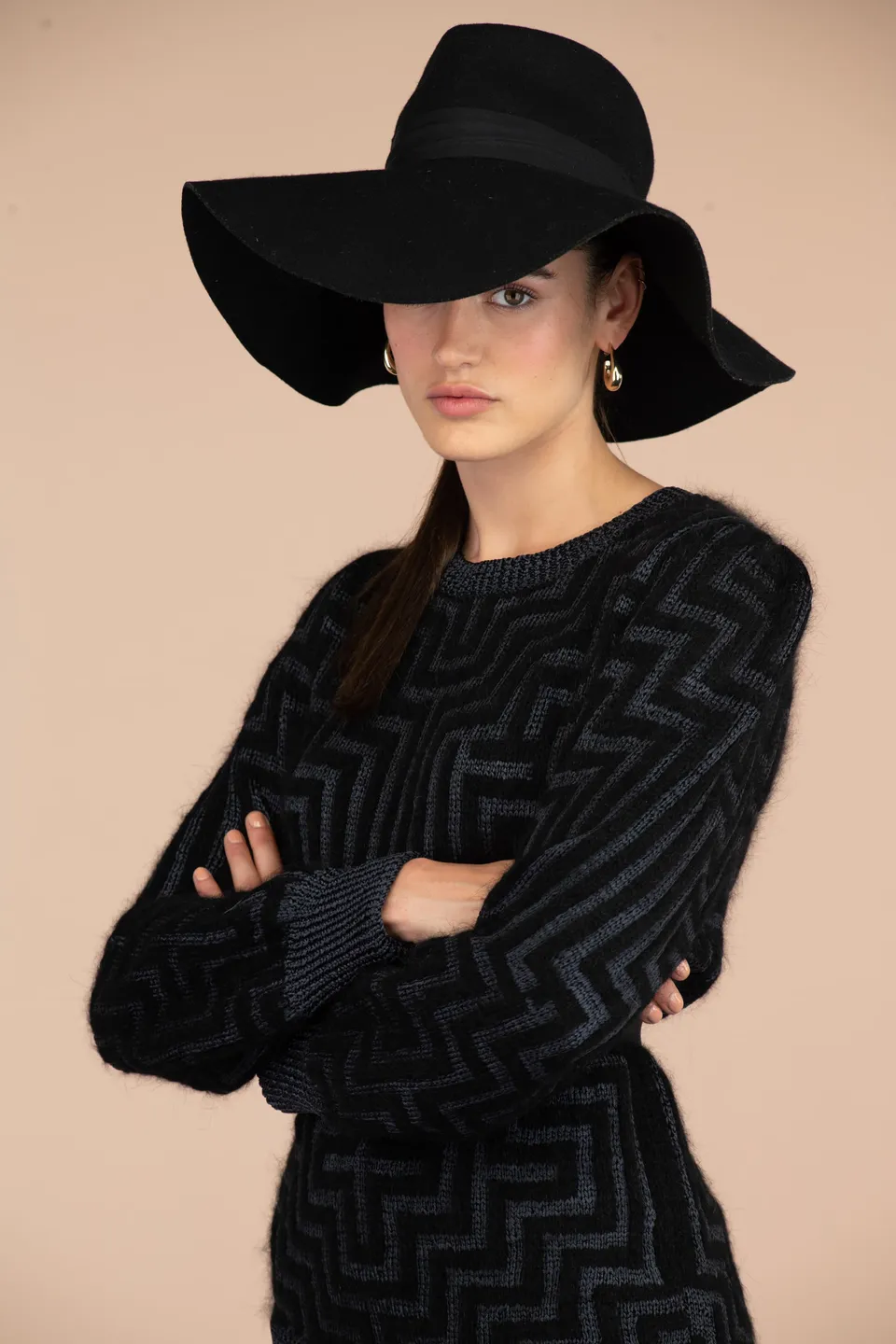 Annyblatt Abysse kit maglia maglione taglia S nero jacquard