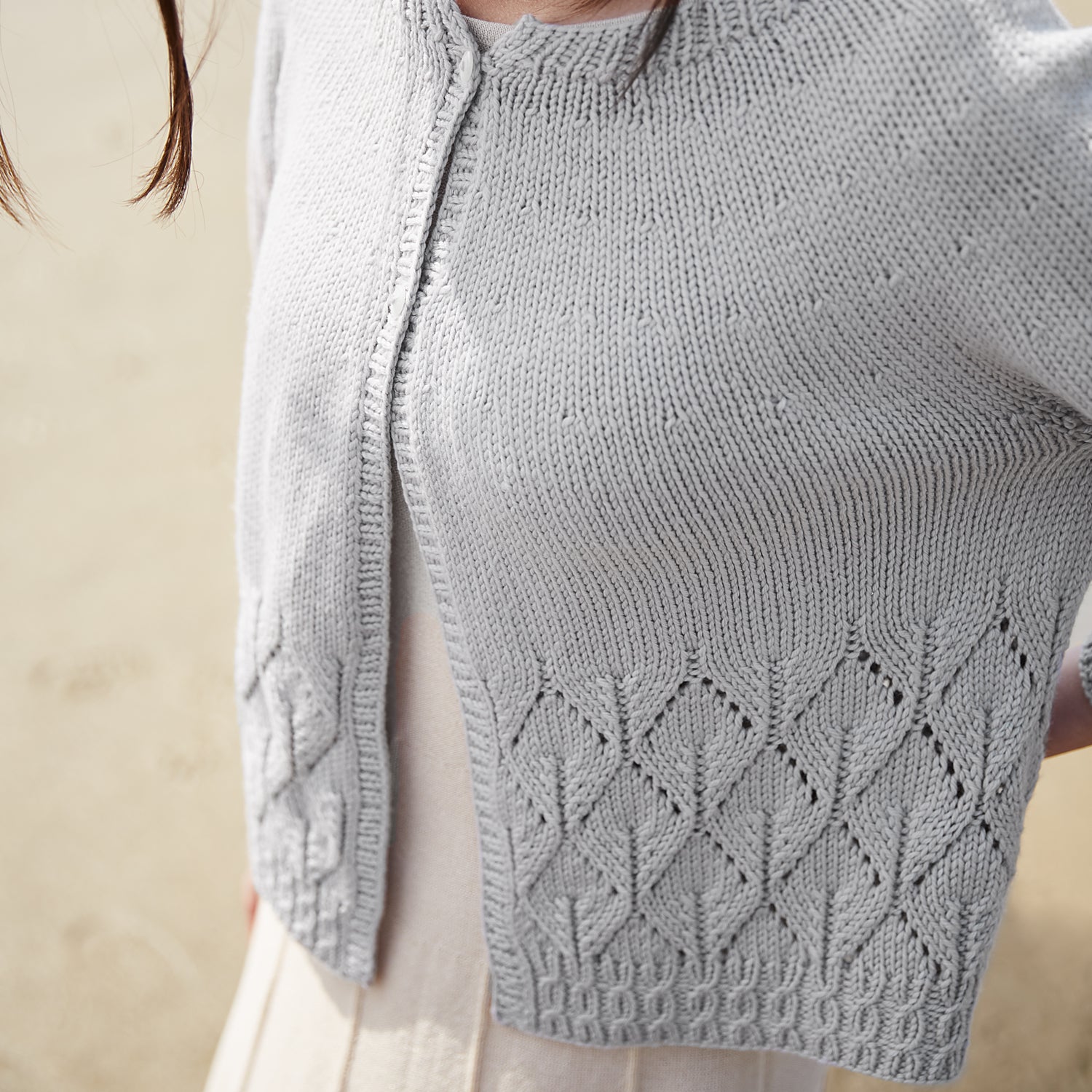 Rosy Green Wool Caresse Cardigan schema maglia donna