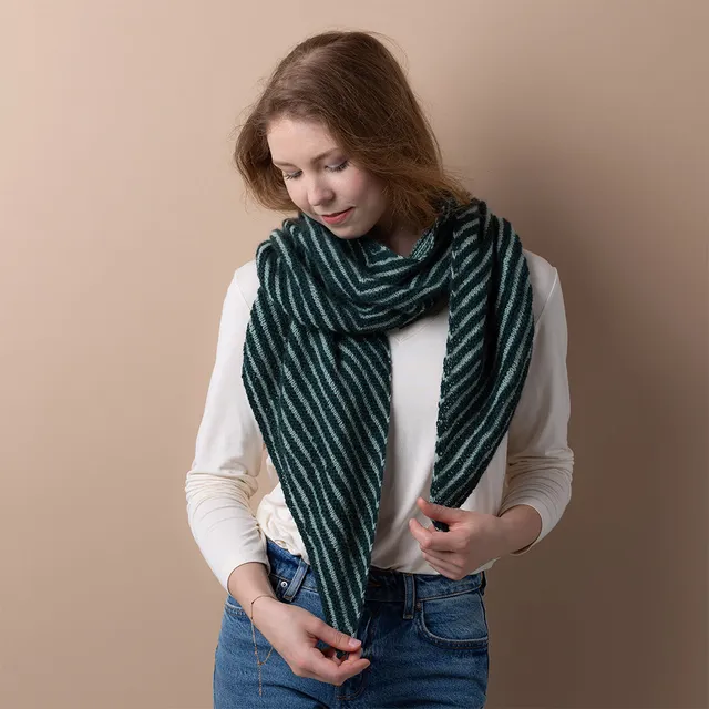 Pascuali Rippling Waves schema maglia sciarpa cashmere bicolore