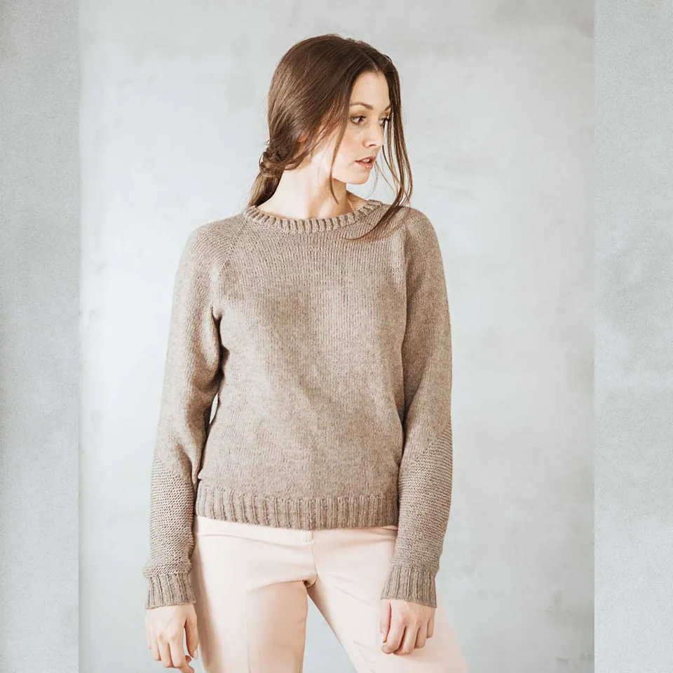 Pascuali Pullover Leonita schema maglia top-down cotone alpaca