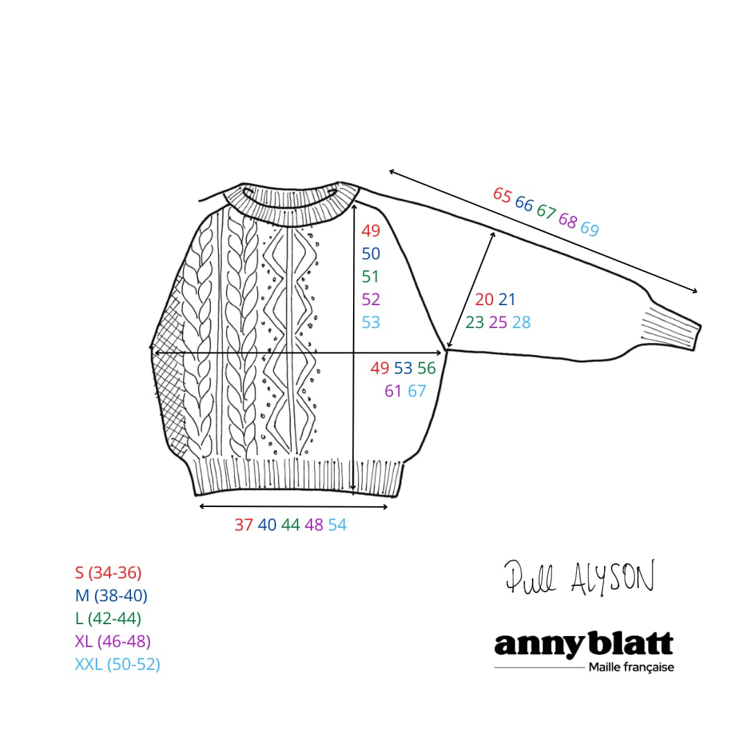 Anny Blatt Alyson kit maglia trecce mohair M