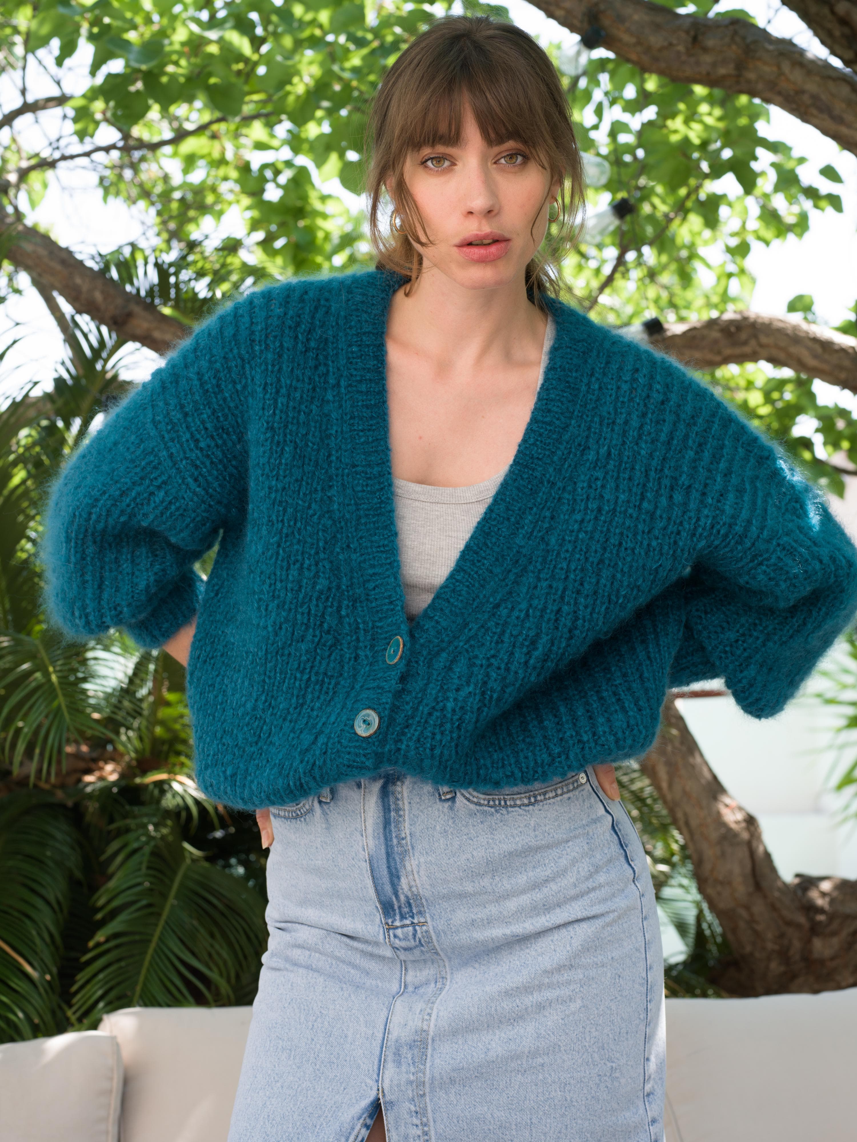 Annyblatt Vénus Madison gilet kit maglia S Pacifico mohair
