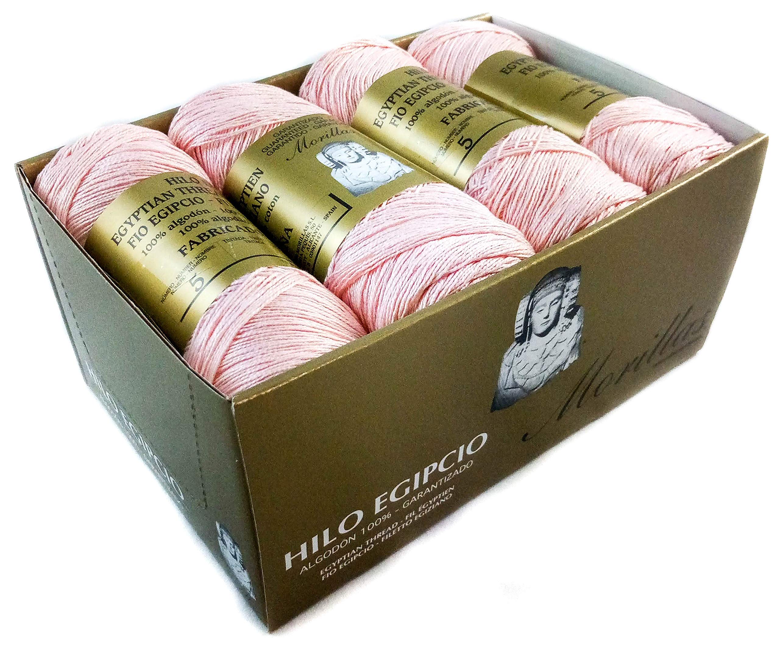 Morillas Zepelines Ne 5/2 cotone perlato mercerizzato rosa 8 x8