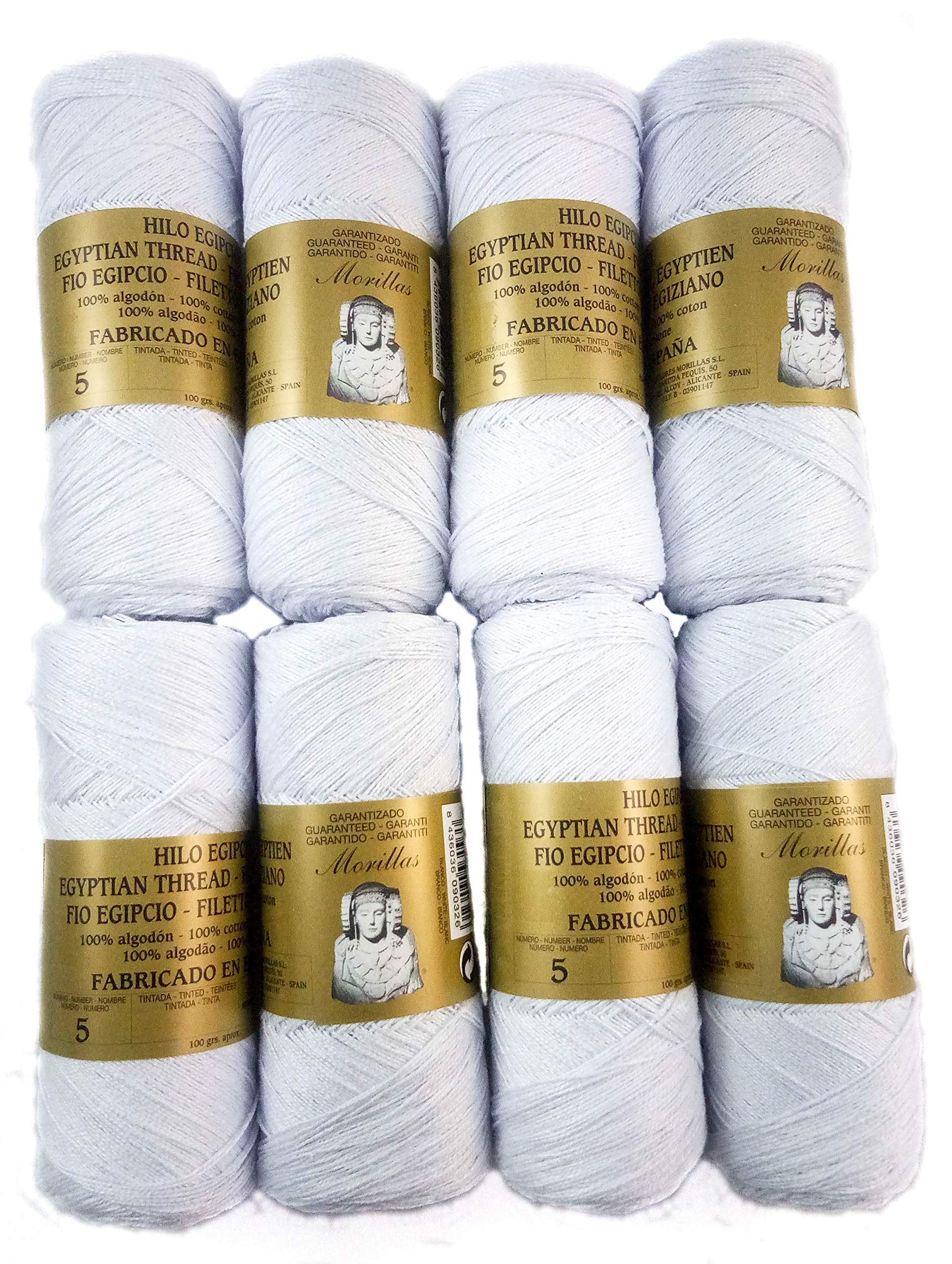 Morillas Zepelines N5 cotone perlé bianco 8 pezzi