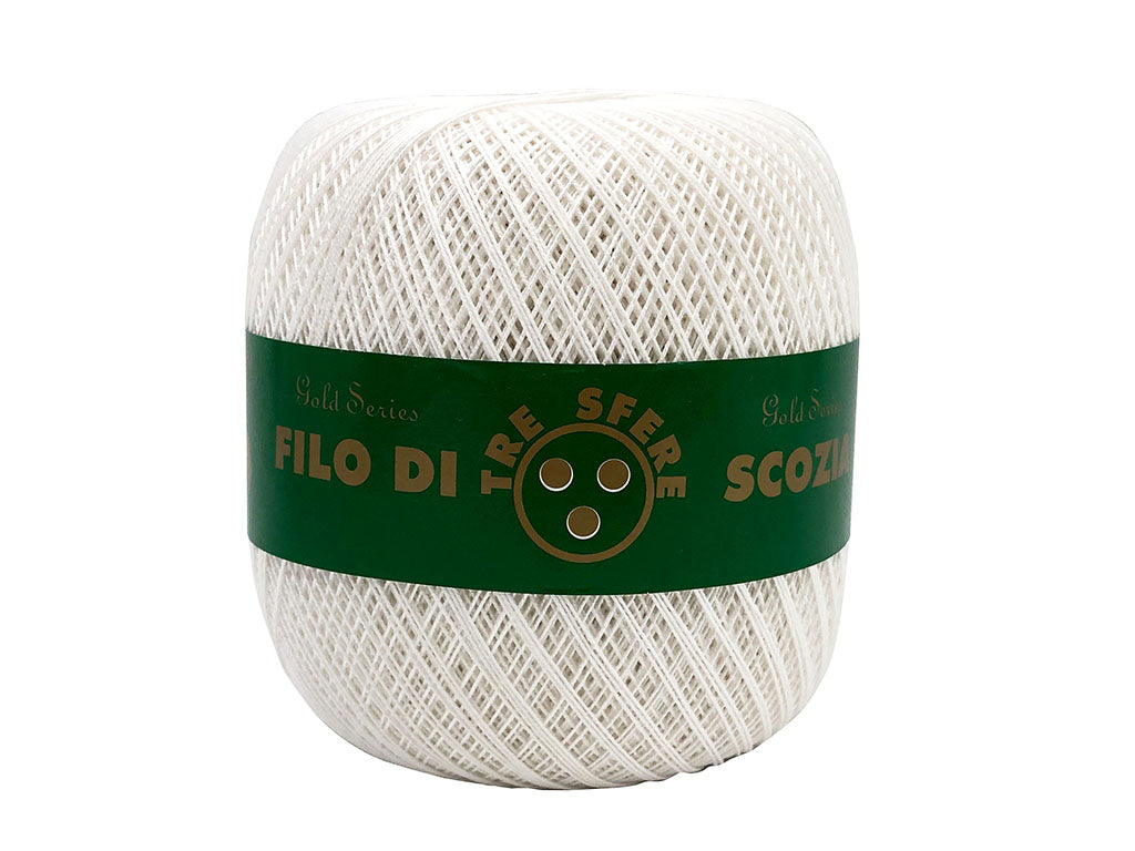 Il Filo di Arianna Filo di Scozia 12 cotone uncinetto bianco 100 g