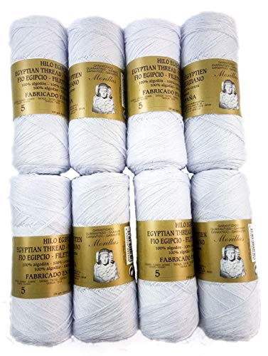 Morillas Zepelines N5 cotone perlé bianco 8 pezzi