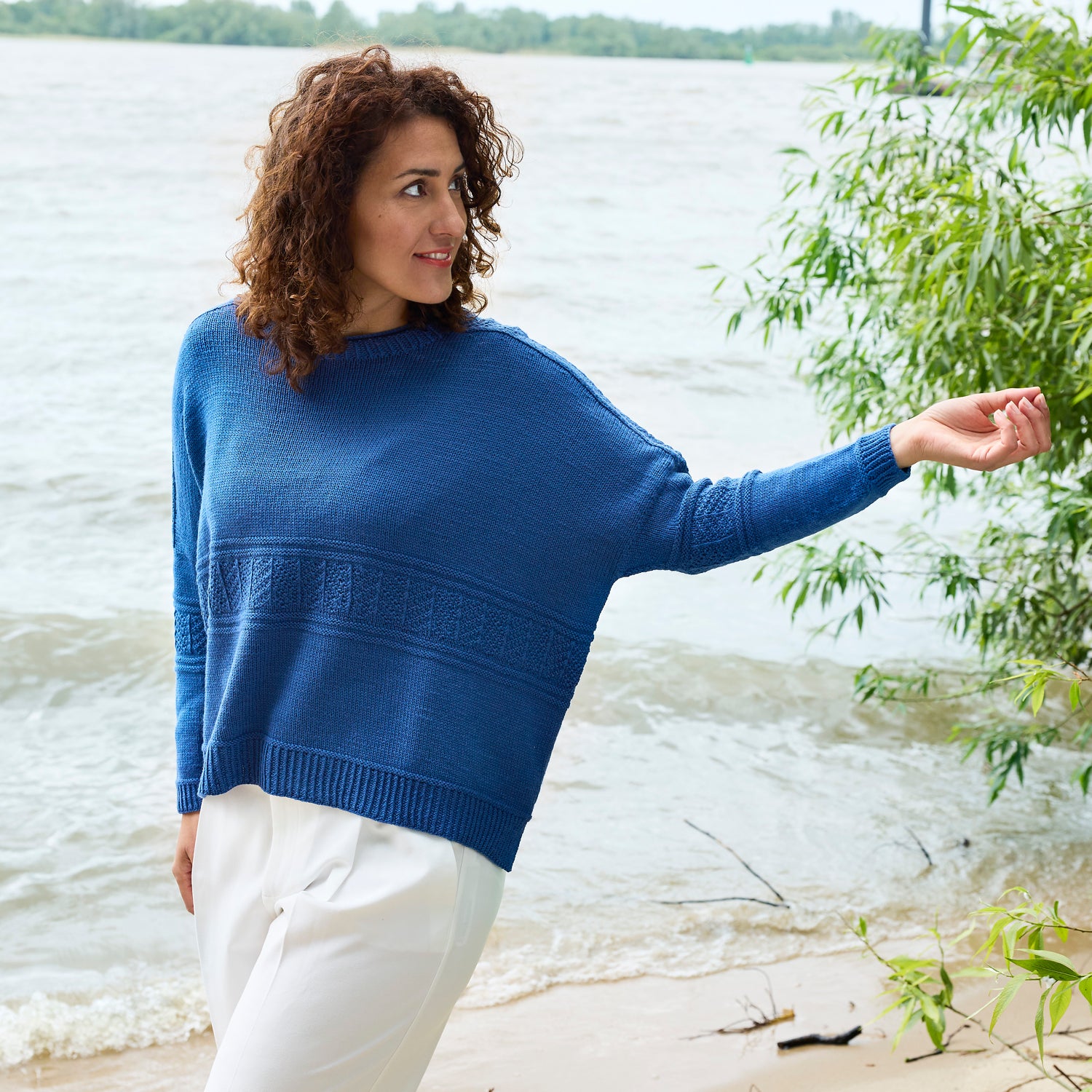 Rosy Green Wool Dieci schema maglione oversize