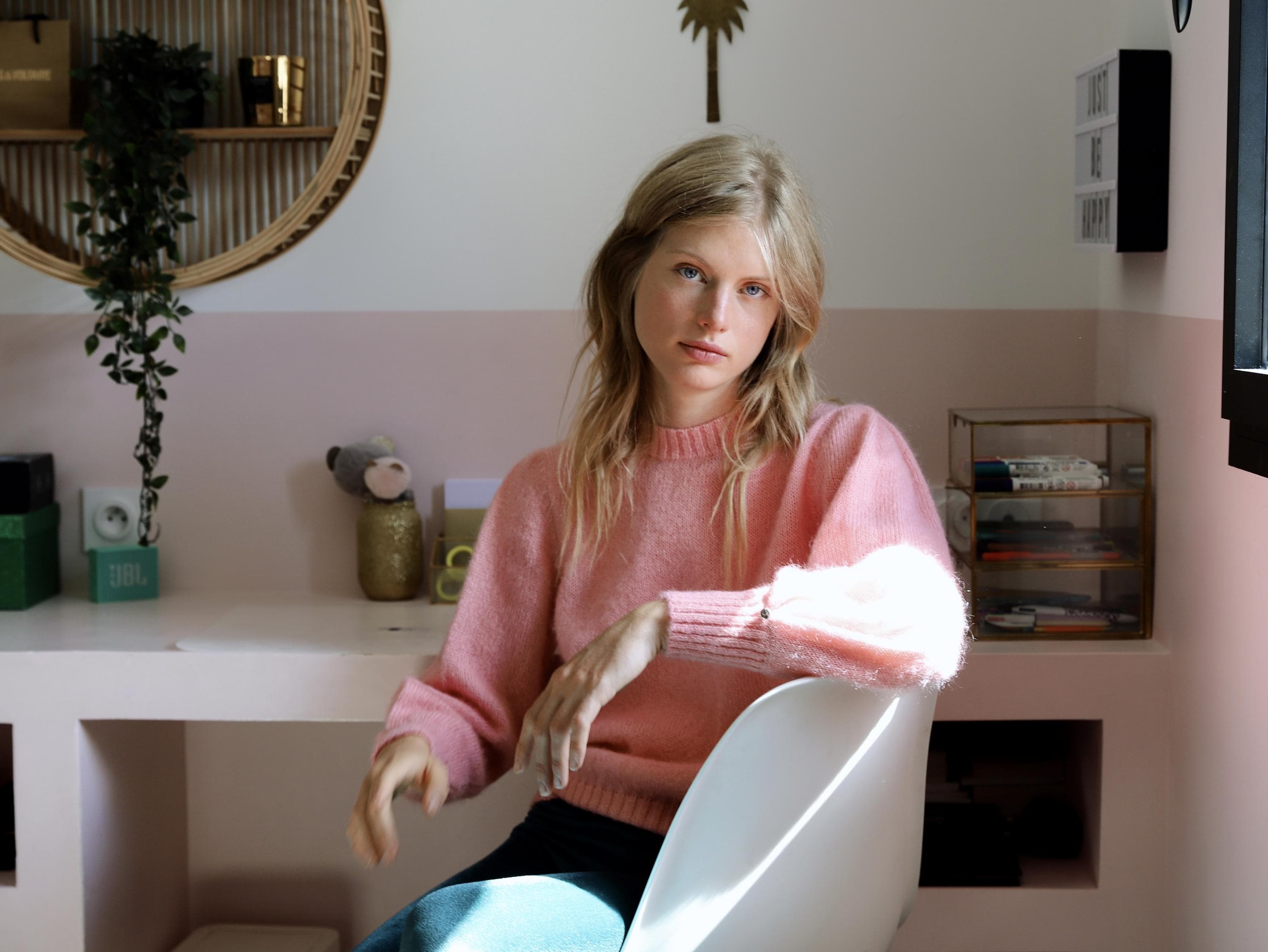 Annyblatt Alix maglione M rosa mohair seta