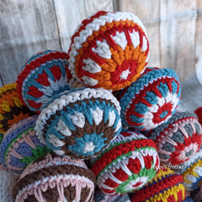 Gomitolorosa Palline Natale crochet 3 pezzi in lana