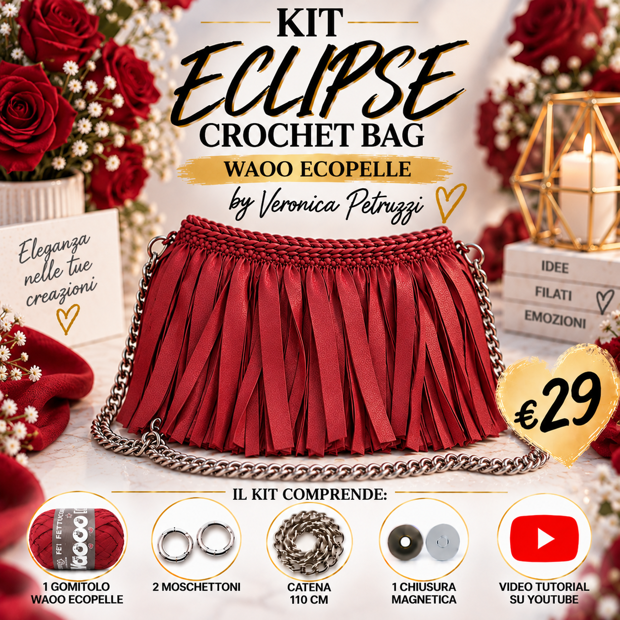 Il Filo di Arianna Kit Eclipse Crochet Bag borsa Carbon 09