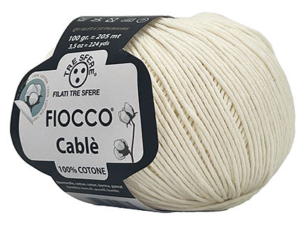 Il Filo di Arianna Fiocco Cable cotone gomitolo 100 g tinta unita