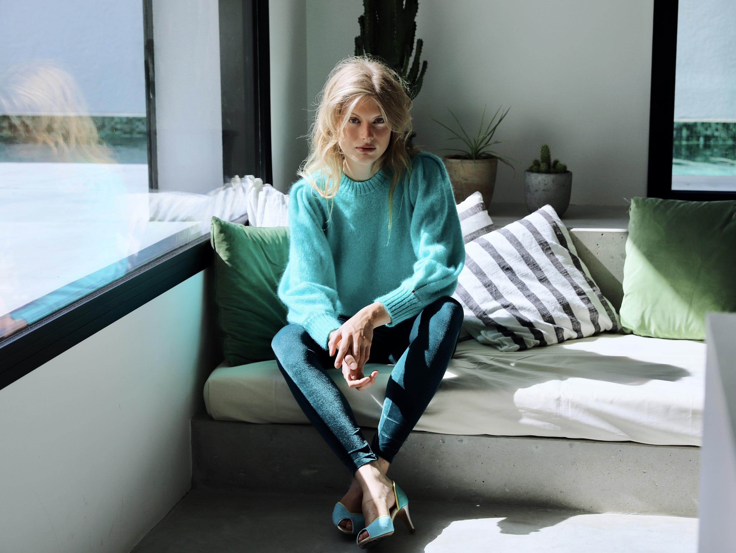 Anny Blatt Alix pull mohair seta tahiti taglia M