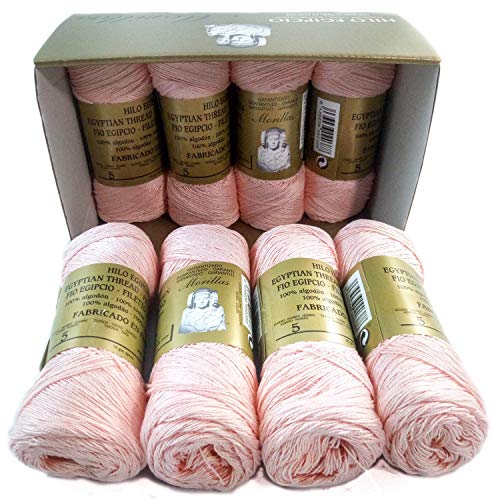 Morillas Zepelines Ne 5/2 cotone perlato mercerizzato rosa 8 x8