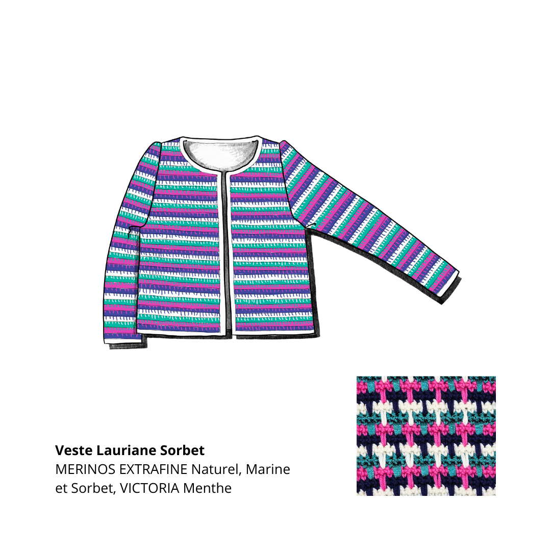 Annyblatt Victoria Lauriane giacca kit uncinetto S Pacifico