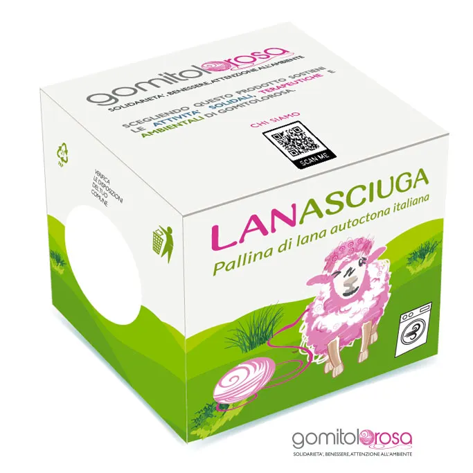 Gomitolorosa Lanasciuga 5 palline lana per asciugatrice