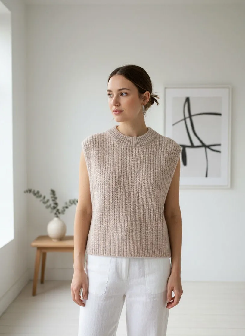 Anny Blatt Bella Dune gilet merino e mohair