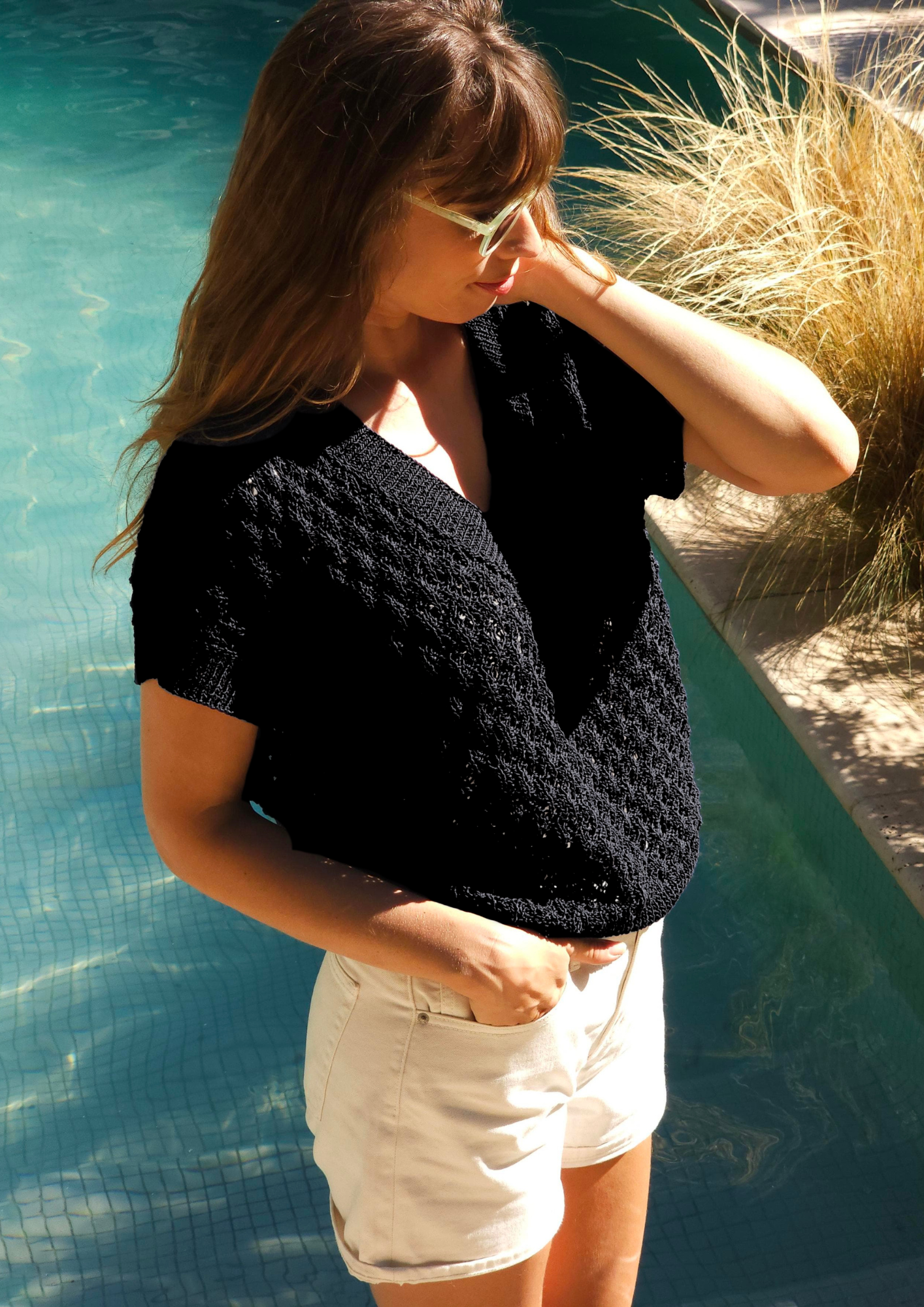 Anny Blatt Anett top kit maglia S nero cotone