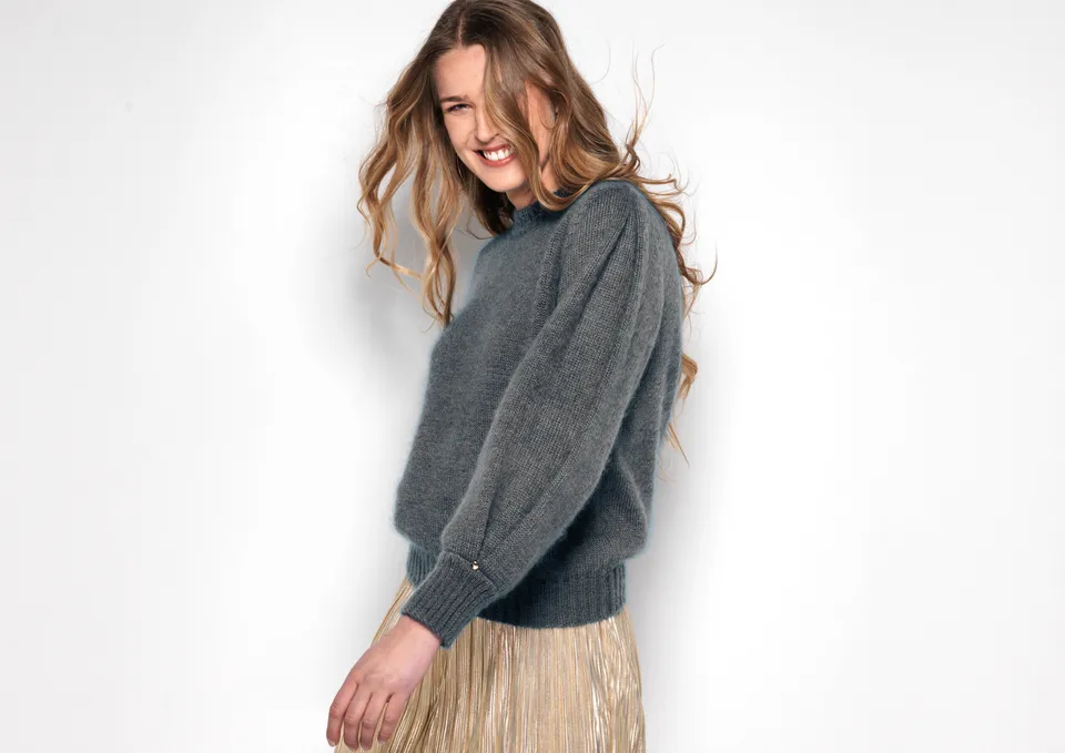 Annyblatt Alix maglione mohair grigio mouette taglia S