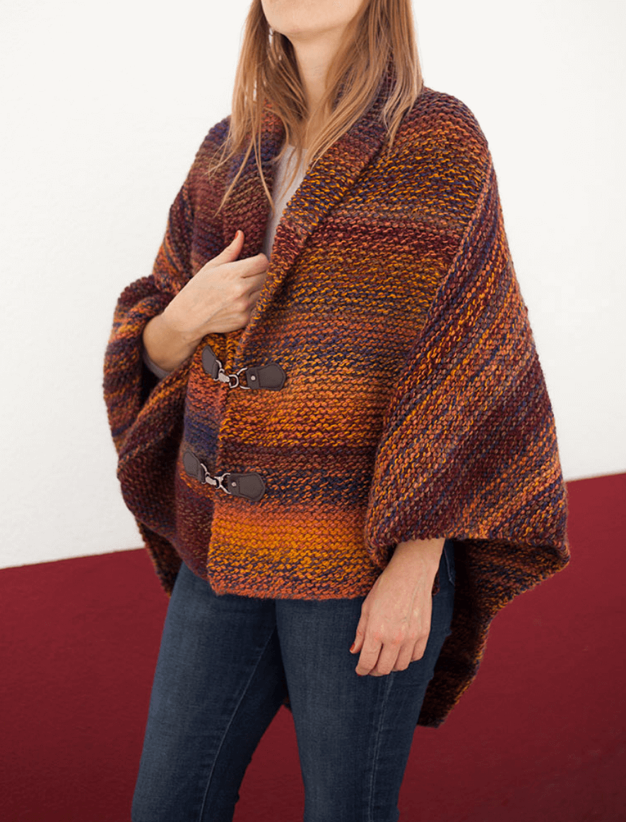 Rosarios4 152 Poncho Cardigan schema maglia donna