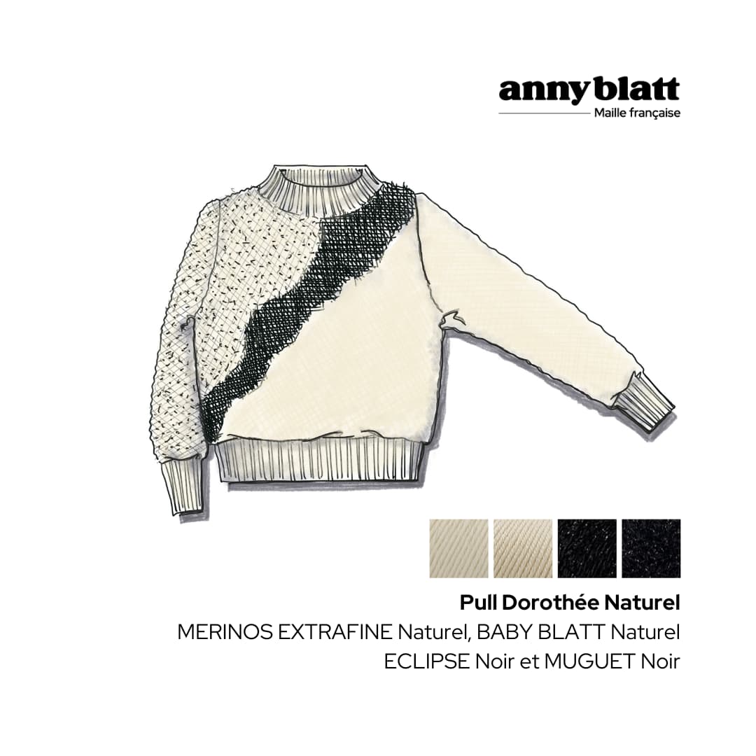 Annyblatt Baby Blatt Dorothée pull kit maglia merino dune